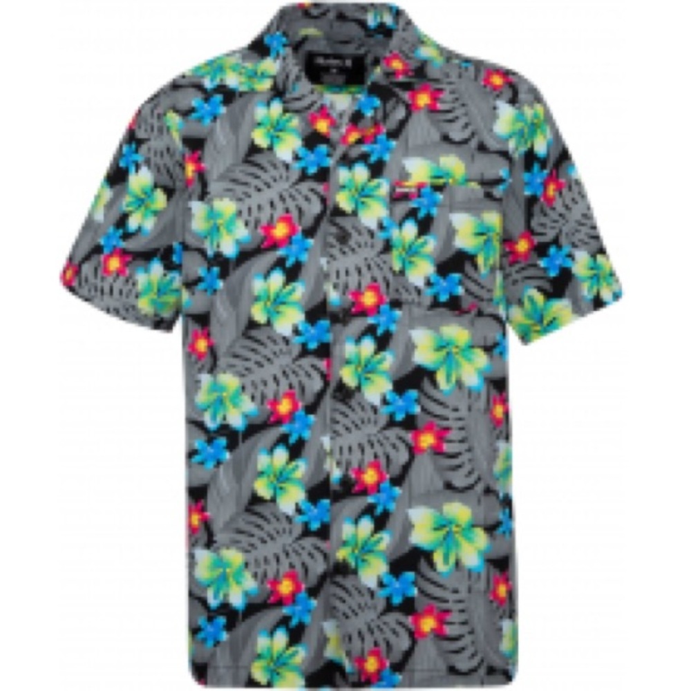 Hurley Kids Tropical Floral Shirt - Gray, Blue, Yellow